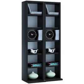 VCM CD-Regal Milano 42 x 20 x 92 cm Schwarz