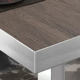 GGM Möbel Bistro Loungetisch 70 x 70 x 41 cm Light Wenge/Edelstahl