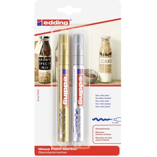 Glanzlackmarker Gold, Silber 2 mm, 3 mm, 4 mm
