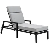 Brafab Belfort Gartenliege 200 x 70 x 30 cm Schwarz
