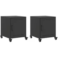 VidaXL Nachttische 2 Stk. Schwarz 36x39x43,5 cm Stahl
