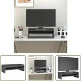 Monitorständer Grau 50x24x16 cm Massivholz Kiefer - Monitorständer - Holzmöbel - Laptoptisch - Schreibtischorganisator - Ergonomischer Standfuß - The