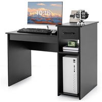Costway Schreibtisch mit Schublade und offenen Regalen, Computertisch Arbeitstisch Bürotisch PC-Tisch für kleine Räume, 104 x 50 x 82 cm, ...