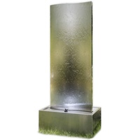 KÖHKO® Wasserwand Libro XL mit LED-Beleuchtung Höhe ca. 182 cm Springbrunnen mit Edelstahlbecken 23007