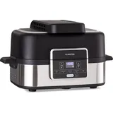 Klarstein 2-in-1 Heißluftfritteuse mit Grill, Airfryer mit Schnellaufheizung 1500W, XL Heissluftfriteuse, Luft Fritteuse zum Frittieren, Heißluft... - Silber