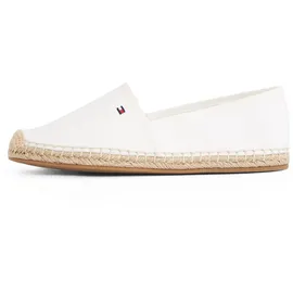 Tommy Hilfiger Espadrille TOMMY HILFIGER "FLAG CANVAS ESPADRILLE", Damen, Gr. 39, beige (ecru), Baumwolle, unifarben, Schuhe Espadrille, Slipper, Flats, Bequemschuh mit Jutebezug und Ziernähten