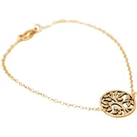 Gemshine Armband 'YOGA Lebensbaum' Armbänder & Armreife Hellbraun Damen