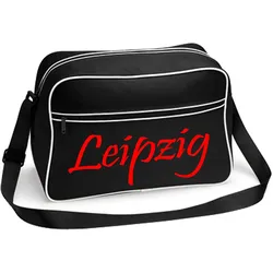 multifanshop Retrotasche - Leipzig - Schriftzug - Druck rot - Tasche