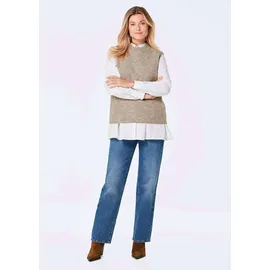 GOLDNER Rundhalspullover beige 24