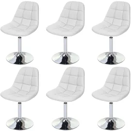 MCW Esszimmerstuhl A60 Kunstleder weiß 6er Set