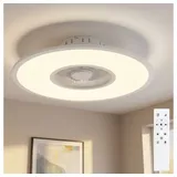 JUST LIGHT Deckenventilator, Deckenventilator mit Beleuchtung LED Ventilator Deckenlampe weiß