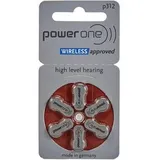 Power-One Hörgerätebatterie p312, 170 mAh, PR41, braun, Zink-Luft, 6 Stück