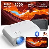 Yoton Y7 Mini Beamer 9000Lumen, WiFi Bluetooth Projektor 4K Unterstützt, Native Full HD 1080P, Kompatibel mit Laptop/PC/Smartphone