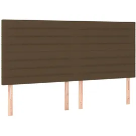 vidaXL Boxspringbett mit Matratze & LED Dunkelbraun 160x200 cm Stoff