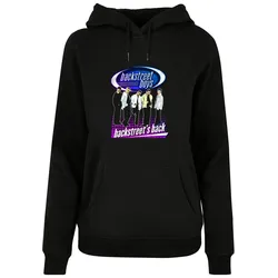 Kapuzenpullover MERCHCODE "Merchcode Ladies Backstreet Boys - Backstreets Back Basic Hoody", Damen, Gr. M, schwarz, 50% Baumwolle, 50% Polyester, mehrfarbig, casual, normal, ohne Ausschnitt, Langarm, Pullover