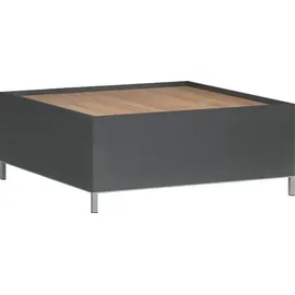 PLACES OF STYLE Couchtisch PLACES OF STYLE "Onyx", grau (anthrazit hochglanz, anthrazit hochglanz, walnuss), B:89,4cm H:36,6cm T:89,4cm, Tische, Couchtisch, hochwertig UV lackiert, mit Stauraum