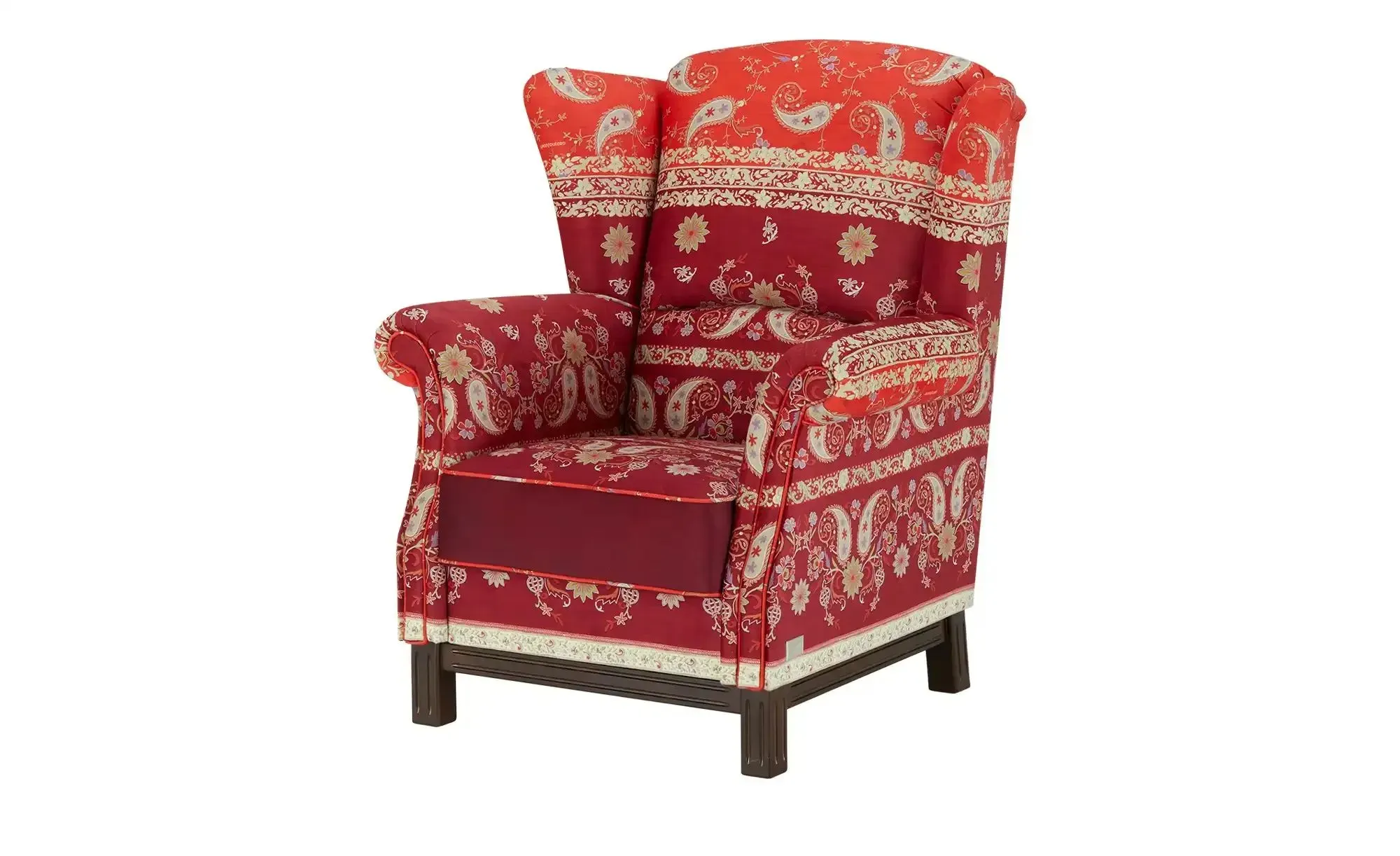 bassetti by SCHRÖNO Sessel aus Velours Salina ¦ rot ¦ Maße (cm): B: 90 H: 106 T: 93.0