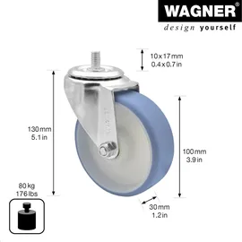 Wagner System GmbH Lenkrolle Ø 100 mm 80 kg blau/weiß