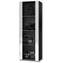 komodee Vitrine Tivoli 55 x 35 x 159 cm Schwarz/Weiß