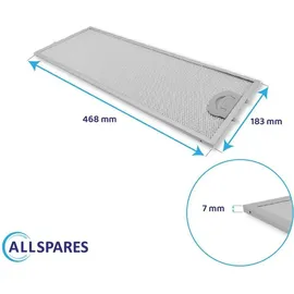 Allspares Metallfilter für Dunstabzugshauben 468x183x7mm