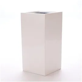 eleganteinrichten Pflanzkübel 30 x 30 x 90 cm Hochglanz Weiß