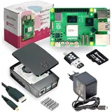BerryBase Raspberry Pi 5 Starterkit, 64GB microSDHC inkl. Pi OS, Gehäuse, Netzteil, HDMI-Kabel und Zubehör - RAM: 1GB - Farbe: schwarz
