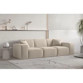 Fun Möbel Sofa Designersofa CELES PREMIUM 3-Sitzer in Stoff Opera Velvet Beige