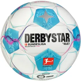 derbystar Bundesliga Brillant S-Light 290g Leicht-Fußball 2024/25 Kinder weiss/blau/pink 3
