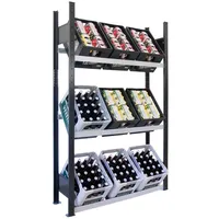 Schulte Lagertechnik Getränkekistenregal 180 x 100 x 30 cm Schwarz/Silber