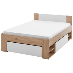 Bett Azurro 2-120 Weiß/Eiche Artisan