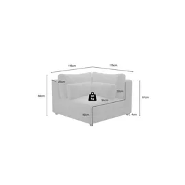 Sofa.de Element Ecke Branna ¦ beige ¦ Maße (cm): B: 116 H: 88 T: 116.0