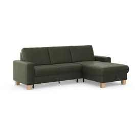 Home Affaire Ecksofa HOME AFFAIRE "Summer L-Form", grün (olive), B:249cm H:91cm T:164cm, 95% Polyester, 5% Polyamid, Sofas, Ecksofa, mit Recamiere, mit oder ohne Bettfunktion und Bettkasten, Cord-Bezug