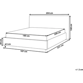 Beliani Lavaur Matratzenbezug 180 x 200 cm Cremeweiß