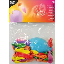 Papstar 500 Luftballons mit 10 Ballon Pumpen Ø 8,5 cm farbig sortiert