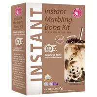 O's Bubble Instant Bubble Tee Kit Kaffeegeschmack (4x 60g) | Mit Tapiokaperlen und Strohhalm