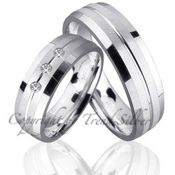 Trauringe123 Trauring Hochzeitsringe Verlobungsringe Trauringe Eheringe Partnerringe aus 925er Silber mit Stein, J53 64