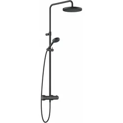 LOGO Thermostat Dual Shower System, Kopfbrause 250mm schwarzmatt