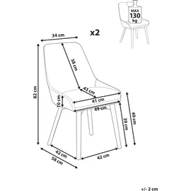 Beliani Esszimmerstuhl 2er Set MELFORT