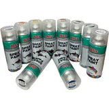 WLX Sprayfarben-Set 10 Farben je 400 ml. Schnelltrocknende Sprühfarben für Holz, Stein, Wand, Metall, Glas. Ideal für Reparaturen, Graffiti usw. Glänzend, Spraydose, Hochglanz, RAL-Sprühlack