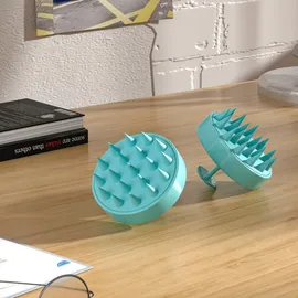 Intirilife Kopfhaut Massagebürste aus Silikon in Blau | Gr.: onesize