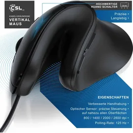 CSL Ergonomische Maus schwarz