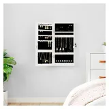vidaXL Spiegel-Schmuckschrank mit LED-Beleuchtung Wandmontage Weiß