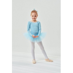 tanzmuster Tüllkleid Ballett Tutu Alea mit langem Arm Ballettkleid mit Tüllrock für Mädchen blau 152/158