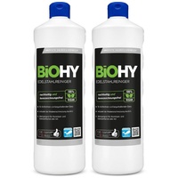 BIOHY Edelstahlreiniger (2 x 1 liter) | Edelstahlpflege für streifenfreien Glanz | ideal für Küche, Töpfe oder Grill | Edelstahl reinigen in Gastronomie & Haushalt | pflegendes Putzmittel