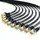 Primewire 10x LAN-Kabel CAT.7, RJ-45 Ethernet, CAT 7 Flachband U/FTP Gigabit Netzwerkkabel 10 Gbit/s Patchkabel - 0,25m