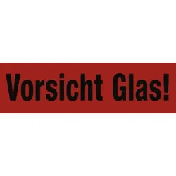 Aufkleber Vorsicht Glas!, Papier, 140x40 mm, 1000 Stück/Rolle