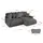 altdecor Ecksofa Cord 2-Sitzer Dunkelgrau