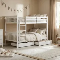 Homestyle4u Etagenbett 90 x 200 cm Kiefer massiv lackiert weiß