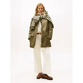 Tommy Hilfiger Wintermantel TOMMY HILFIGER "PADDED NYLON REG PARKA", Damen, Gr. XXL (44), grün (utility olive), Web, Obermaterial: 59% Baumwolle, 41% Polyester, unifarben, Mäntel Wintermantel