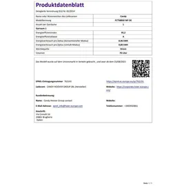 Candy Herdset Candy Backofen SmartSteam mit Hoover Induktionskochfeld Booster autark 60 cm